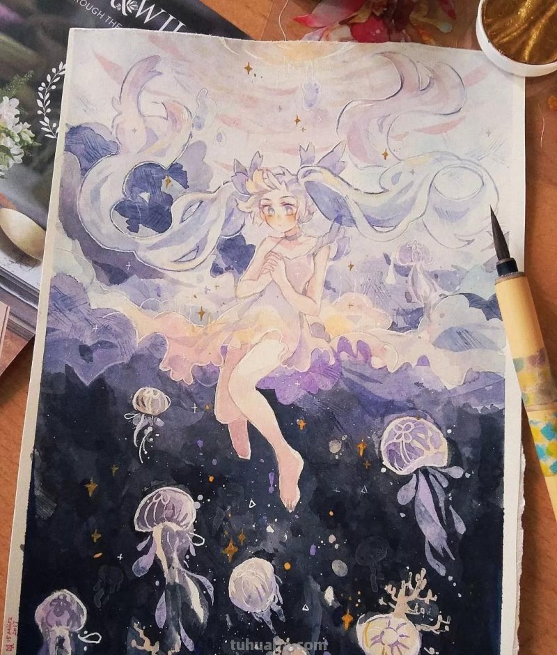 温暖又可爱的水彩动漫风插画欣赏