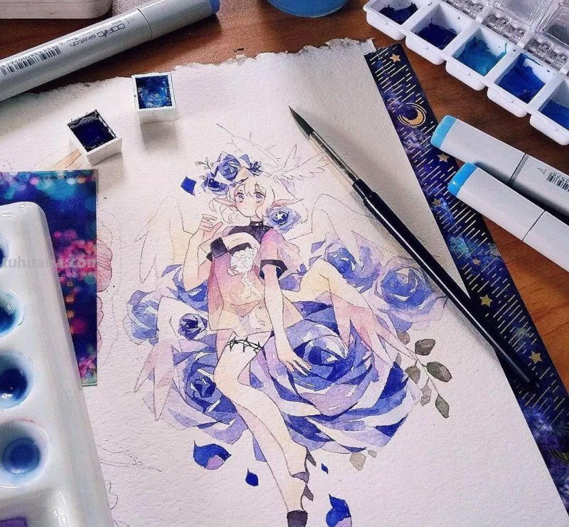 温暖又可爱的水彩动漫风插画欣赏