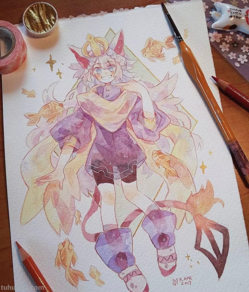 温暖又可爱的水彩动漫风插画欣赏