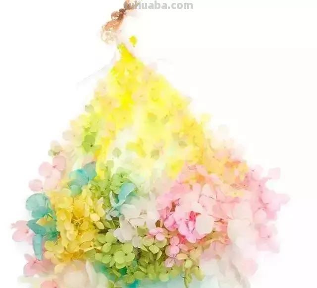 创意插画，当水彩遇到花瓣，花漾衣舞