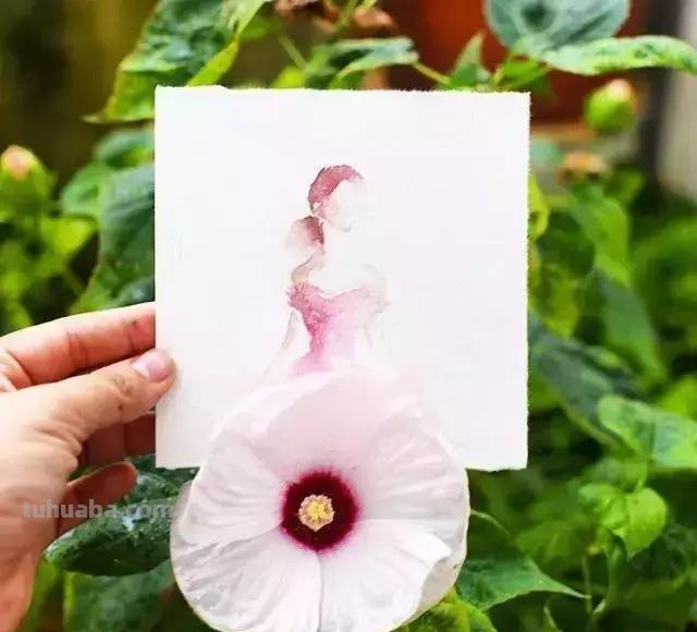 创意插画，当水彩遇到花瓣，花漾衣舞