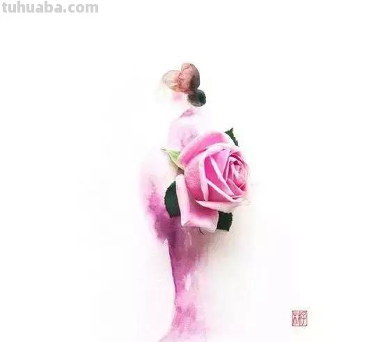 创意插画，当水彩遇到花瓣，花漾衣舞