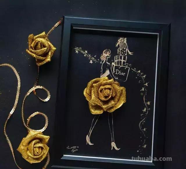 创意插画，当水彩遇到花瓣，花漾衣舞