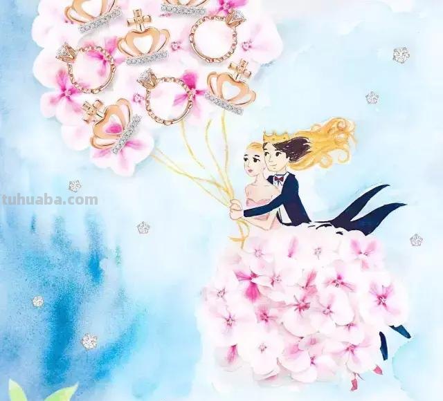 创意插画，当水彩遇到花瓣，花漾衣舞