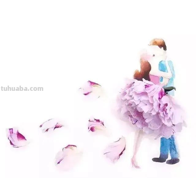创意插画，当水彩遇到花瓣，花漾衣舞