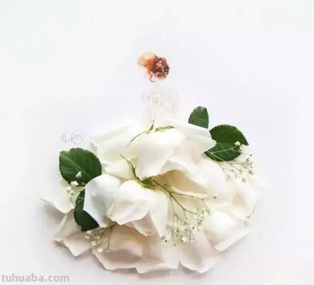 创意插画，当水彩遇到花瓣，花漾衣舞