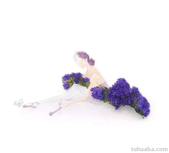 创意插画，当水彩遇到花瓣，花漾衣舞
