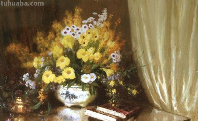 巴西画家马格塔斯花卉静物油画作品欣赏