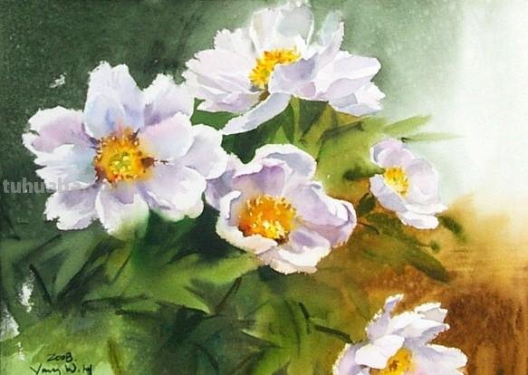 赏心悦目纯美花卉静物水彩画