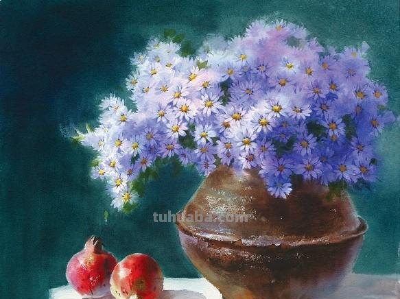 赏心悦目纯美花卉静物水彩画