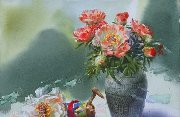 赏心悦目纯美花卉静物水彩画