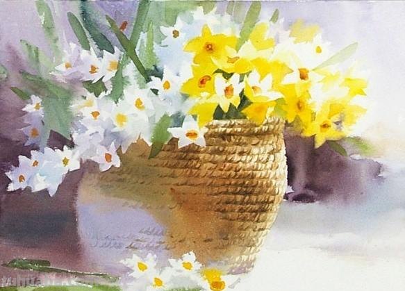 赏心悦目纯美花卉静物水彩画