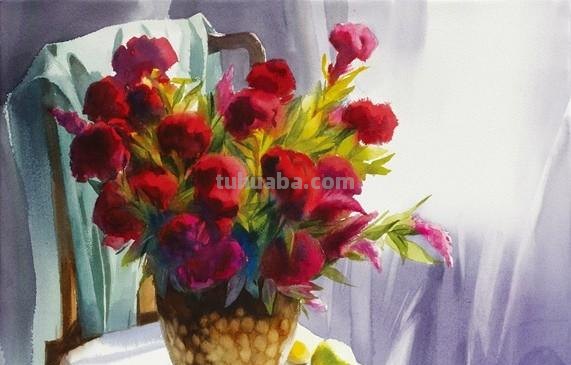 赏心悦目纯美花卉静物水彩画