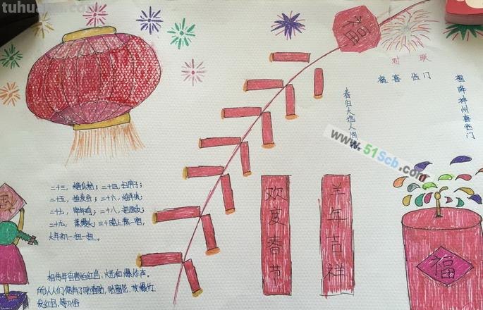 好看的新年手抄报画法 好看的新年手抄报画法图片