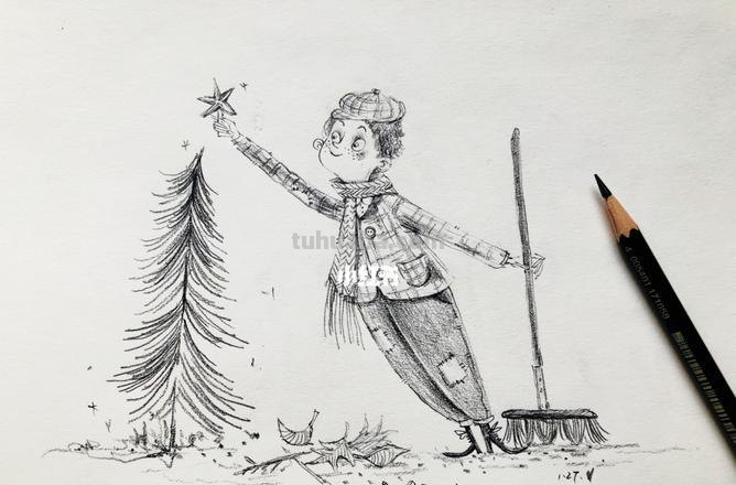 超级速写临摹 圣诞树速写临摹？