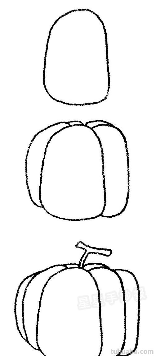 南瓜简笔画的步骤 南瓜简笔画的步骤图片