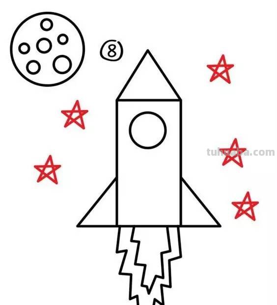 儿童简笔画：每个孩子都有一个航空梦，飞机火箭给你小小的满足