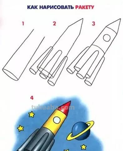 儿童简笔画：每个孩子都有一个航空梦，飞机火箭给你小小的满足