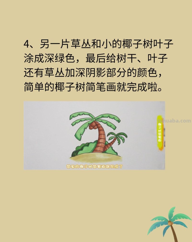 椰子树简笔画 椰子树简笔画