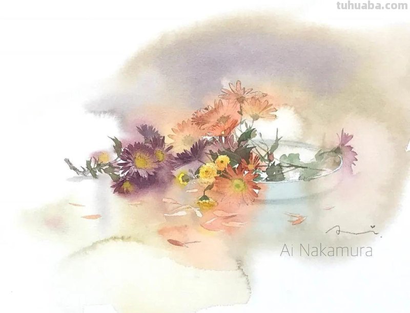 日本著名水彩花卉画家中村爱：三思而后行