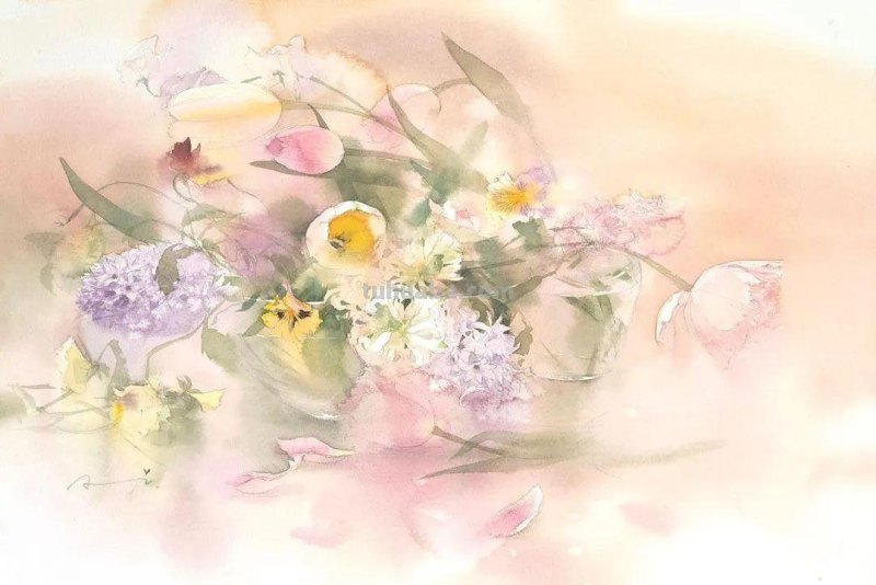 日本著名水彩花卉画家中村爱：三思而后行