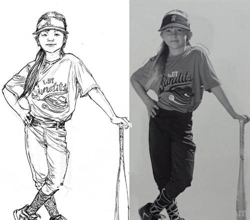 速写带照片 如何将照片弄成速写线描？