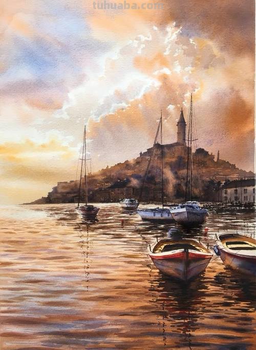 流光溢彩之美-俄罗斯画家Igor Dubovoi风景水彩画欣赏