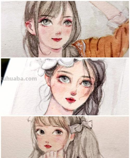 这组超有风格的水彩少女,不仅仅是小清新,还自带飘逸~