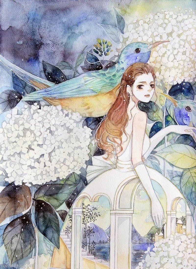 这组超有风格的水彩少女,不仅仅是小清新,还自带飘逸~ 这组超有风格的水彩少女,不仅仅是小清新,还自带飘逸~