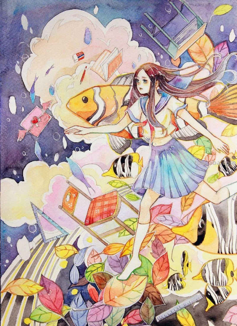 这组超有风格的水彩少女,不仅仅是小清新,还自带飘逸~ 这组超有风格的水彩少女,不仅仅是小清新,还自带飘逸~