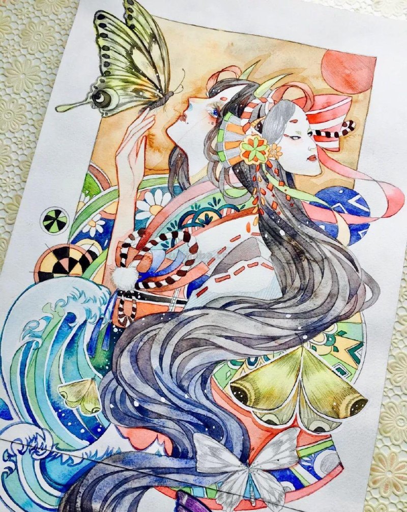 这组超有风格的水彩少女,不仅仅是小清新,还自带飘逸~ 这组超有风格的水彩少女,不仅仅是小清新,还自带飘逸~