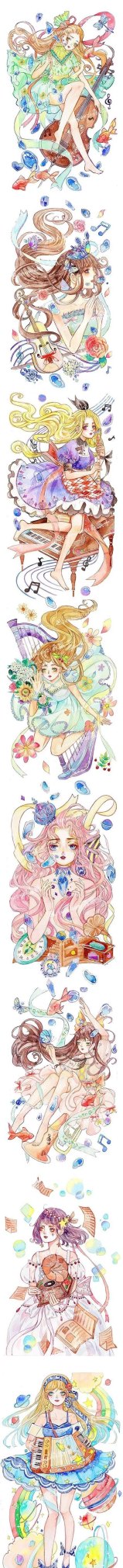 这组超有风格的水彩少女,不仅仅是小清新,还自带飘逸~ 这组超有风格的水彩少女,不仅仅是小清新,还自带飘逸~