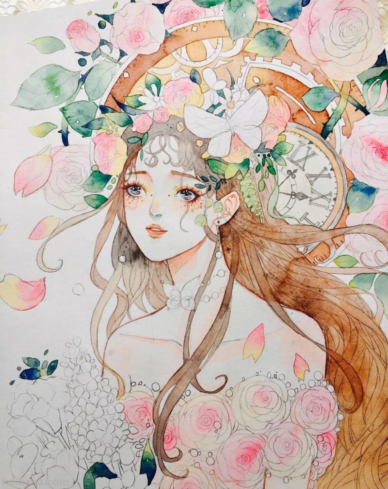 这组超有风格的水彩少女,不仅仅是小清新,还自带飘逸~ 这组超有风格的水彩少女,不仅仅是小清新,还自带飘逸~