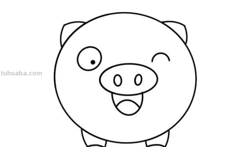小猪头像儿童画怎么画