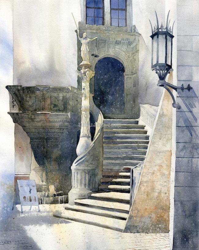 清丽自然的水彩建筑插画,阴影及光线运用另视觉聚焦,技法高超 清丽自然的水彩建筑插画,阴影及光线运用另视觉聚焦,技法高超