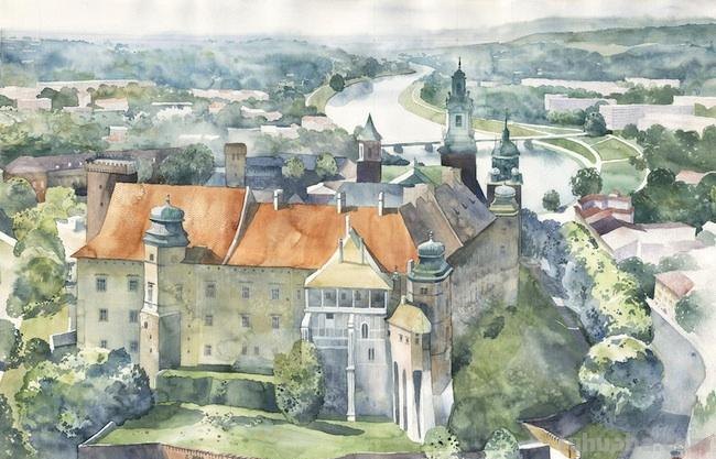 清丽自然的水彩建筑插画,阴影及光线运用另视觉聚焦,技法高超 清丽自然的水彩建筑插画,阴影及光线运用另视觉聚焦,技法高超