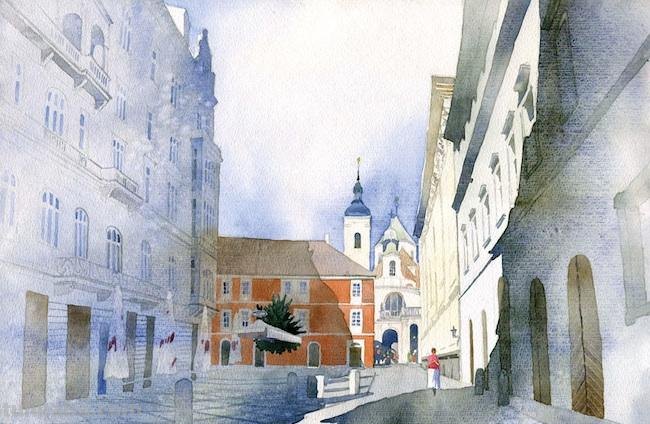 清丽自然的水彩建筑插画,阴影及光线运用另视觉聚焦,技法高超 清丽自然的水彩建筑插画,阴影及光线运用另视觉聚焦,技法高超