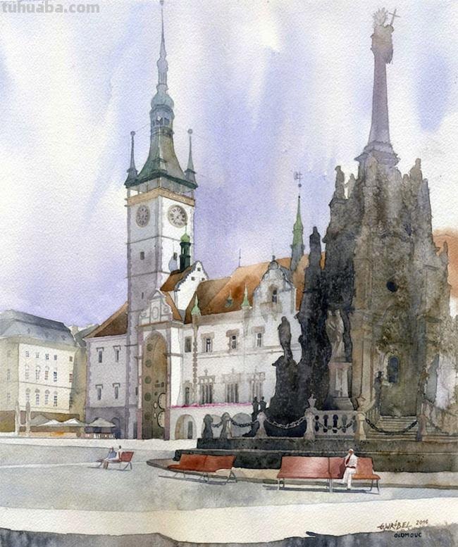 清丽自然的水彩建筑插画,阴影及光线运用另视觉聚焦,技法高超 清丽自然的水彩建筑插画,阴影及光线运用另视觉聚焦,技法高超