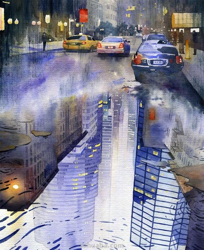 清丽自然的水彩建筑插画,阴影及光线运用另视觉聚焦,技法高超 清丽自然的水彩建筑插画,阴影及光线运用另视觉聚焦,技法高超