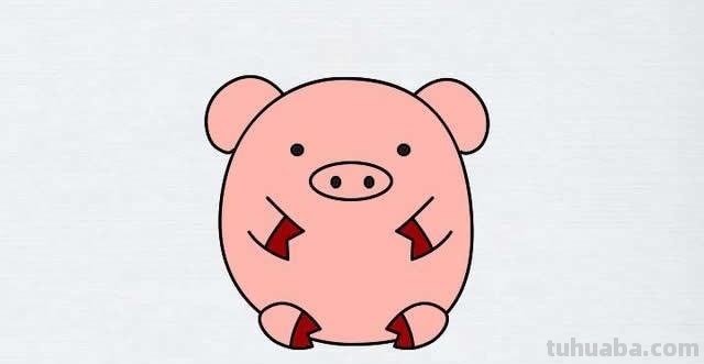 粉色小猪简笔画 粉红小猪怎么画简单又可爱