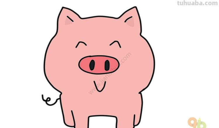 粉色小猪简笔画 粉红小猪怎么画简单又可爱