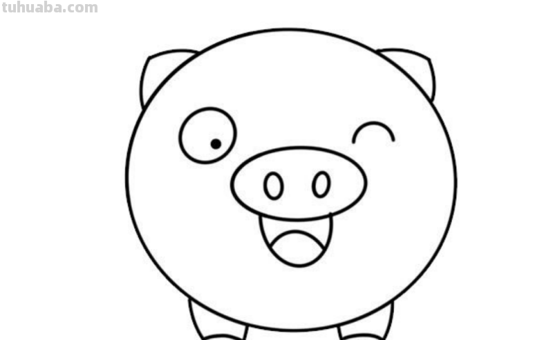 小猪怎么画简笔画