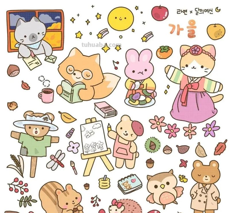 可爱的卡通简笔画小素材