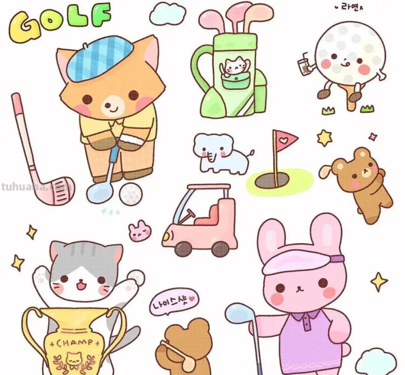 可爱的卡通简笔画小素材