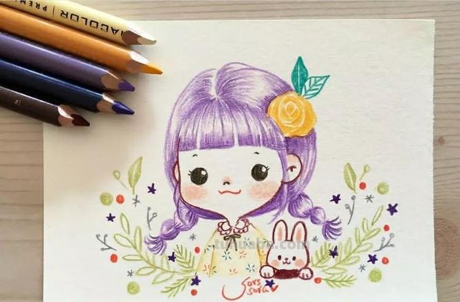100张人物彩铅简笔画，小伙伴们赶紧收藏吧~