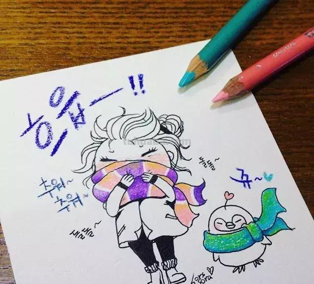 100张人物彩铅简笔画，小伙伴们赶紧收藏吧~