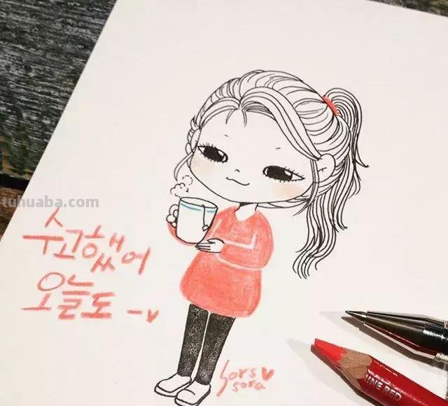 100张人物彩铅简笔画，小伙伴们赶紧收藏吧~