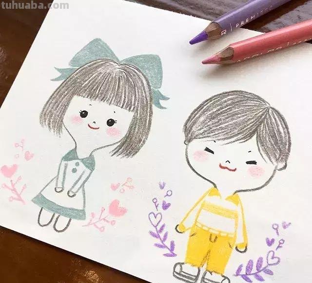 100张人物彩铅简笔画，小伙伴们赶紧收藏吧~
