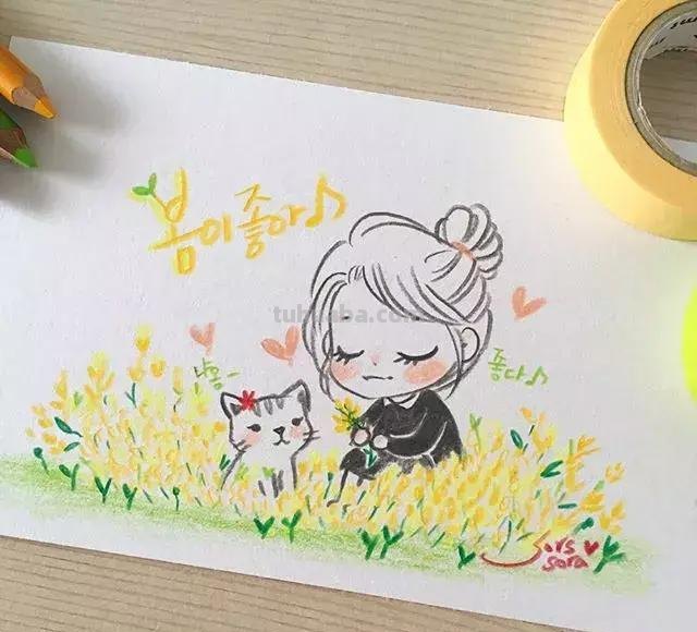 100张人物彩铅简笔画，小伙伴们赶紧收藏吧~