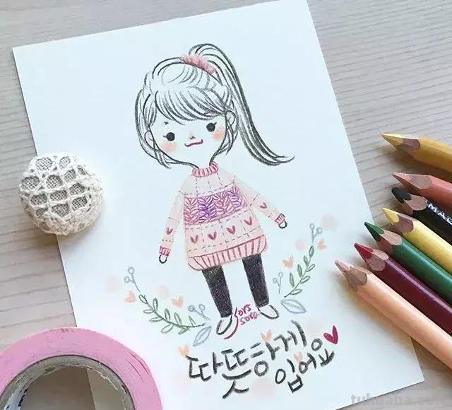 100张人物彩铅简笔画，小伙伴们赶紧收藏吧~